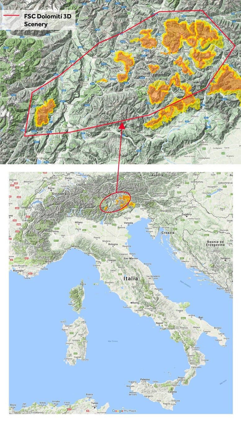 FSC DOLOMITI 3D COVERAGE AREA